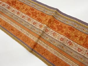 本場筑前博多縞に花唐草模様織出し名古屋帯